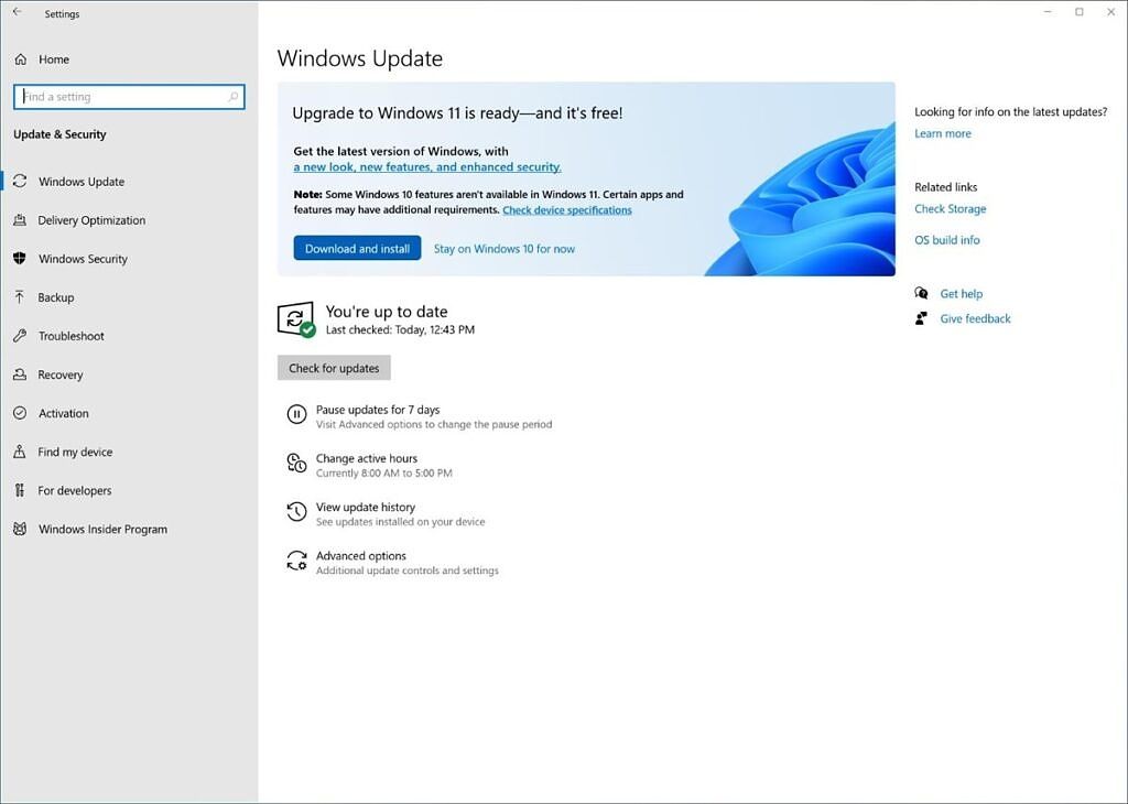 Windows 11 upgrade in Windows Update