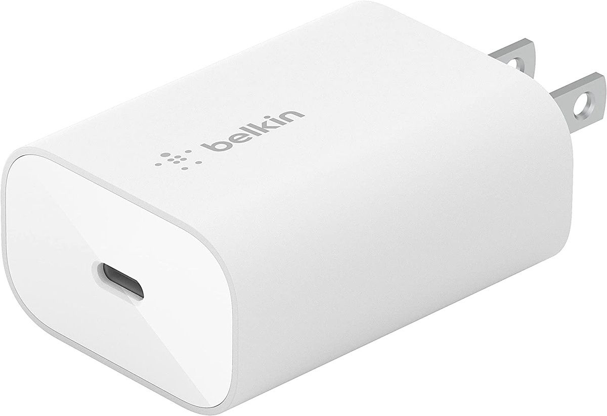This fast charger from Belkin has a USB Type-C port and offers a reliable charging experience. However, your iPhone will be able to take advantage of 20W only (not 25W) — a limit that affects all chargers.