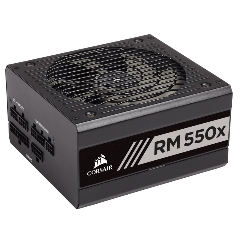 The Corsair RM550x is a fantastic modular power supply with an efficiency rating of 80 Plus Gold.  It's also the quietest PSU in this category of 550W PSUs on the market. 