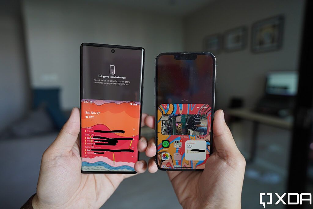 one-hand mode on pixel 6 and iphone 13 pro