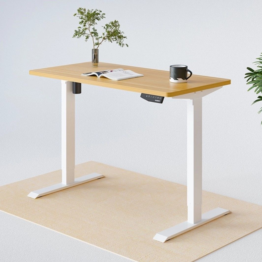 This desk ranges between 29 and 48.6 inches.
