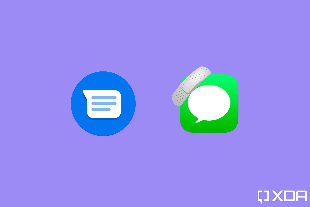 Google Messages and Apple iMessage icons