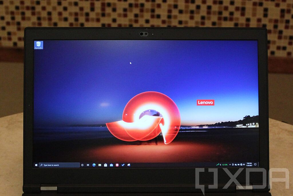 Close up of Lenovo ThinkPad P15 screen