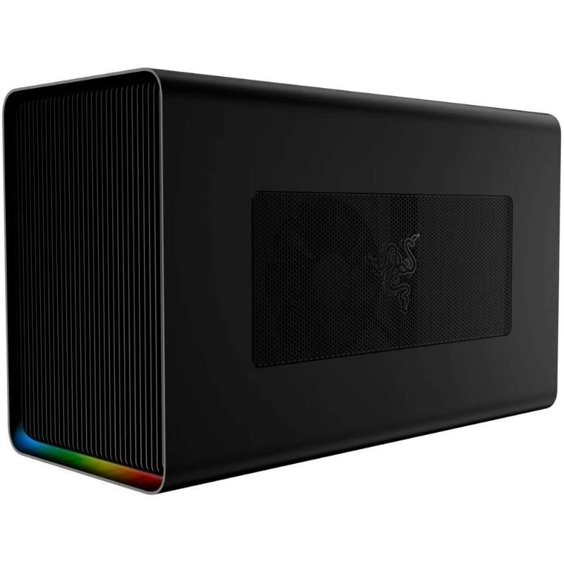 The Razer Core X Chroma is an external GPU enclosure with a 750W power supply, including 100W of power delivery to your laptop. Plus, it has RGB lighting for some extra flair.