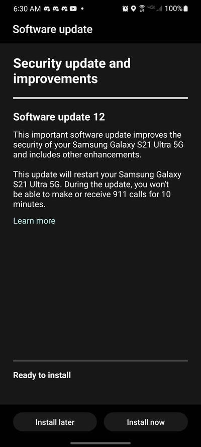 Samsung Galaxy S21 One UI 4 stable BUK9 OTA