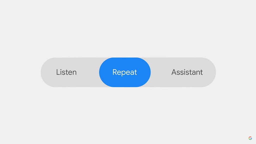 Project Realte app features: Listen, Repeat, Assistant