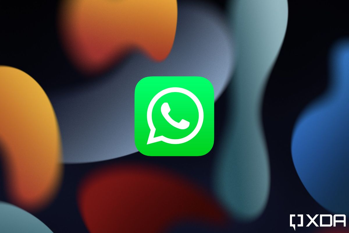 WhatsApp icon on iOS 15 wallpaper