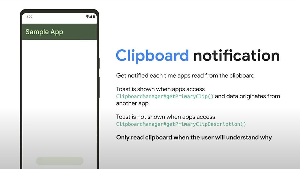 Android 12 clipboard notification