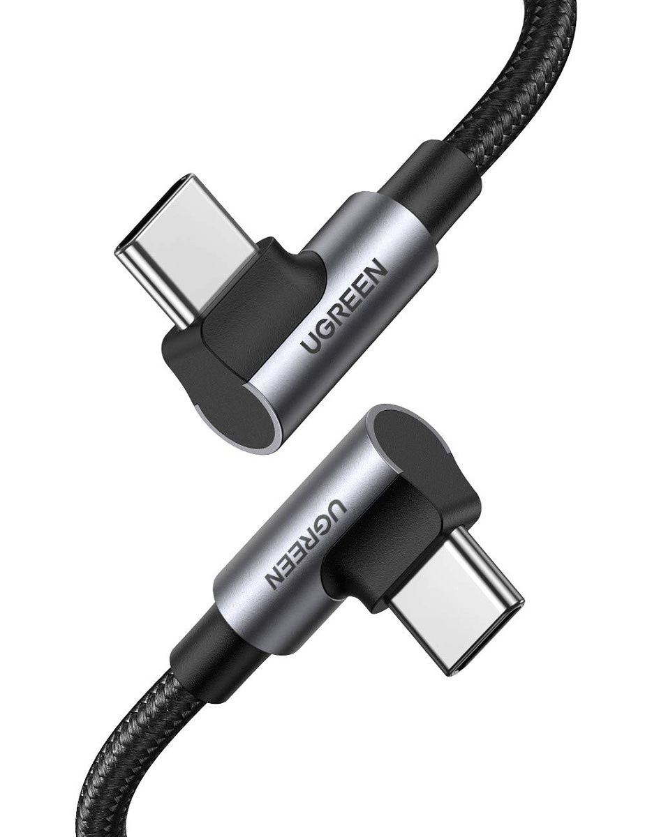 If you are looking for the right-angle connectors on both ends of a Type-C to Type-C cable, this Ugreen offering is an excellent option. It supports up to 100W power delivery and USB 2.0 data transfer speeds. The cable also has nylon braiding.