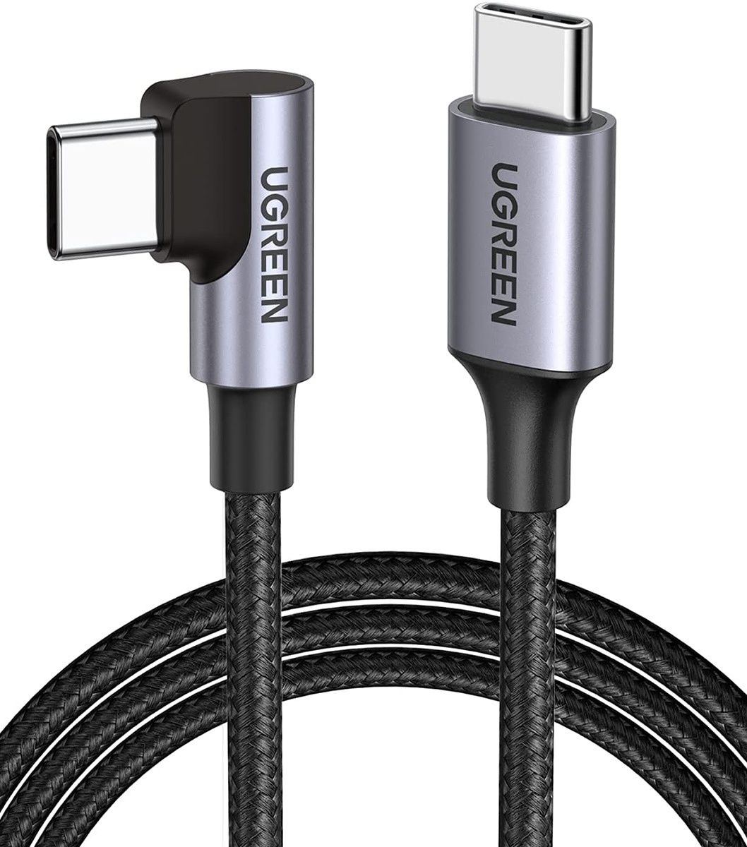 There are situations when an L-shaped or right-angle connector makes more sense than the traditional straight connector. For those situations, Ugreen offers this USB Type-C to Type-C cable that has a right-angle connector on one end and a straight connector on the other.