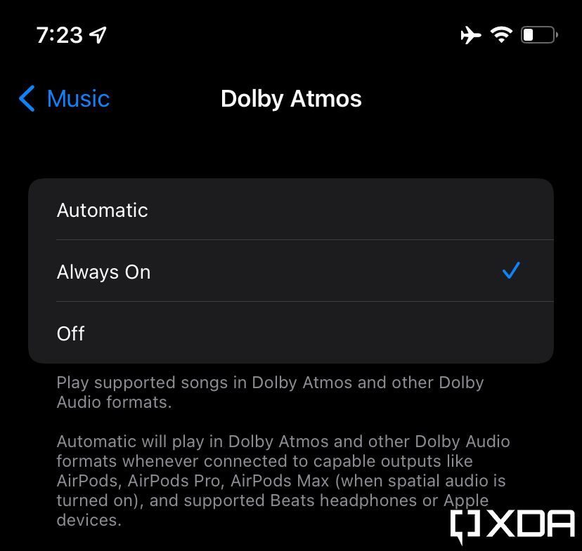 using Apple Music lossless and dolby atmosphere on iOS 3