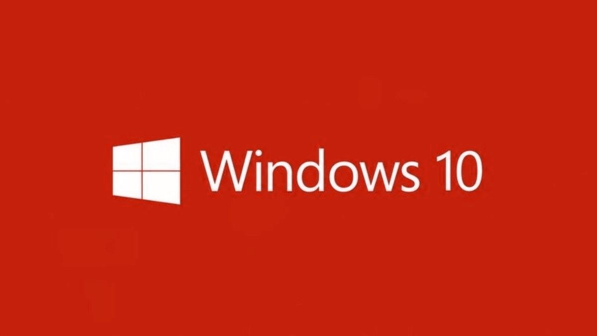 Windows 10 logo with red background