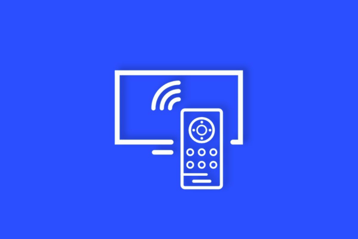 Android TV Remote app logo on a solid blue background