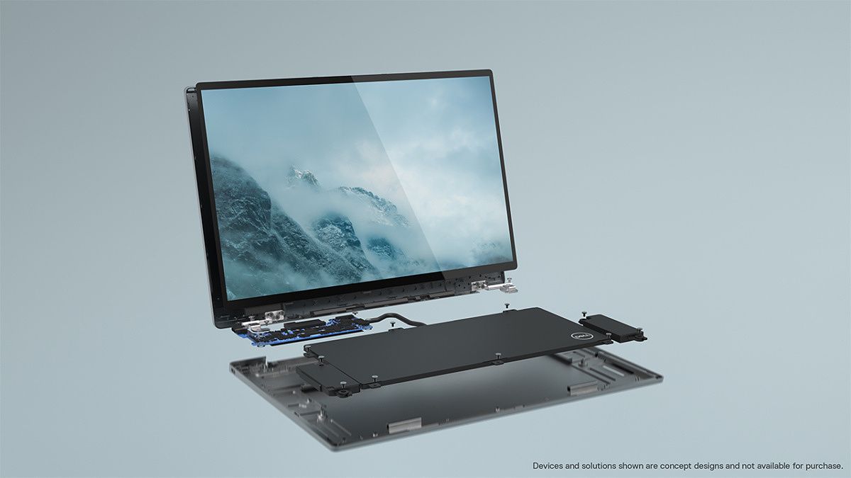 Laptop with parts removed