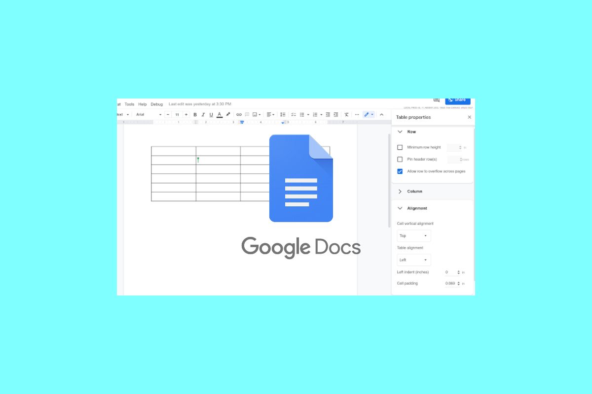 Google Docs Table Customizations