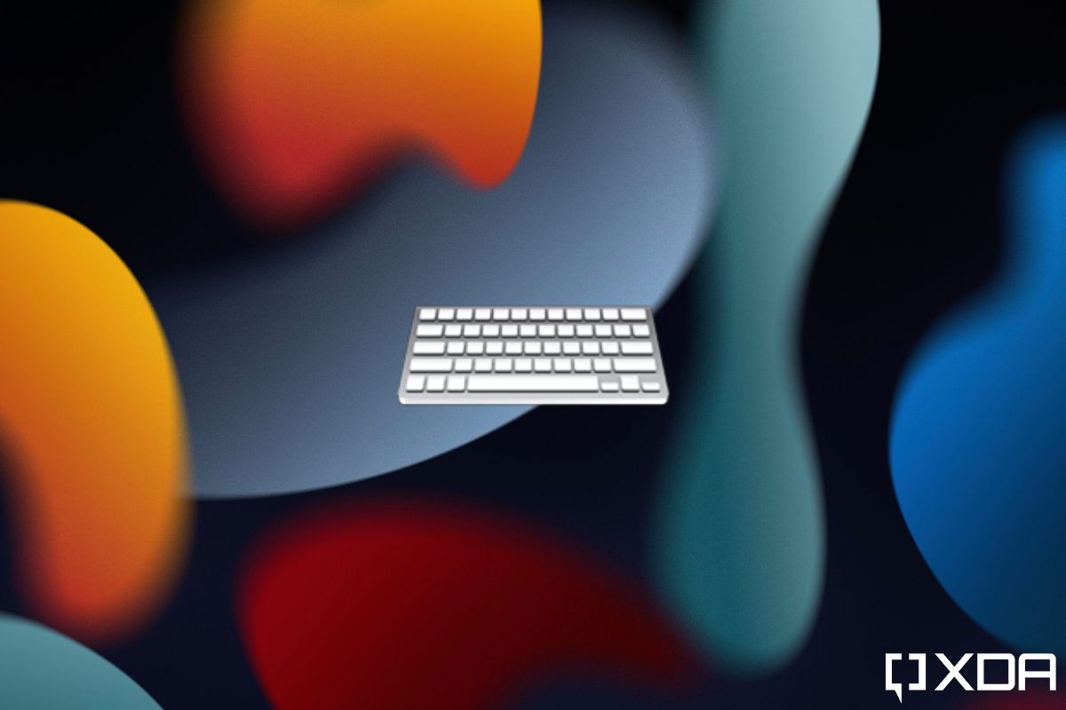 Keyboard on iOS 15 wallpaper