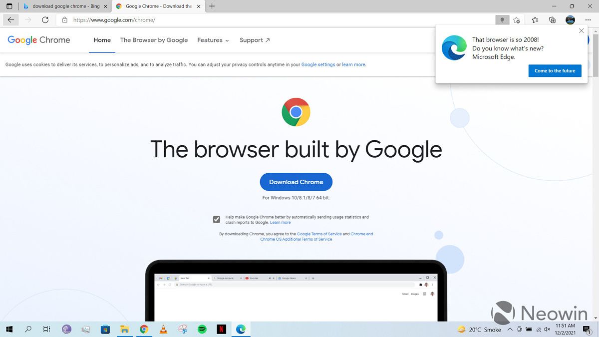 Microsoft Edge now says Chrome 