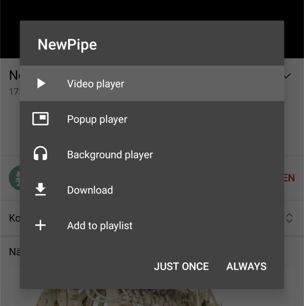 New Pipe add to playlist option