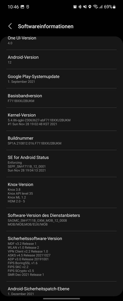 Samsung Galaxy Z Flip 3 One UI 4 stable