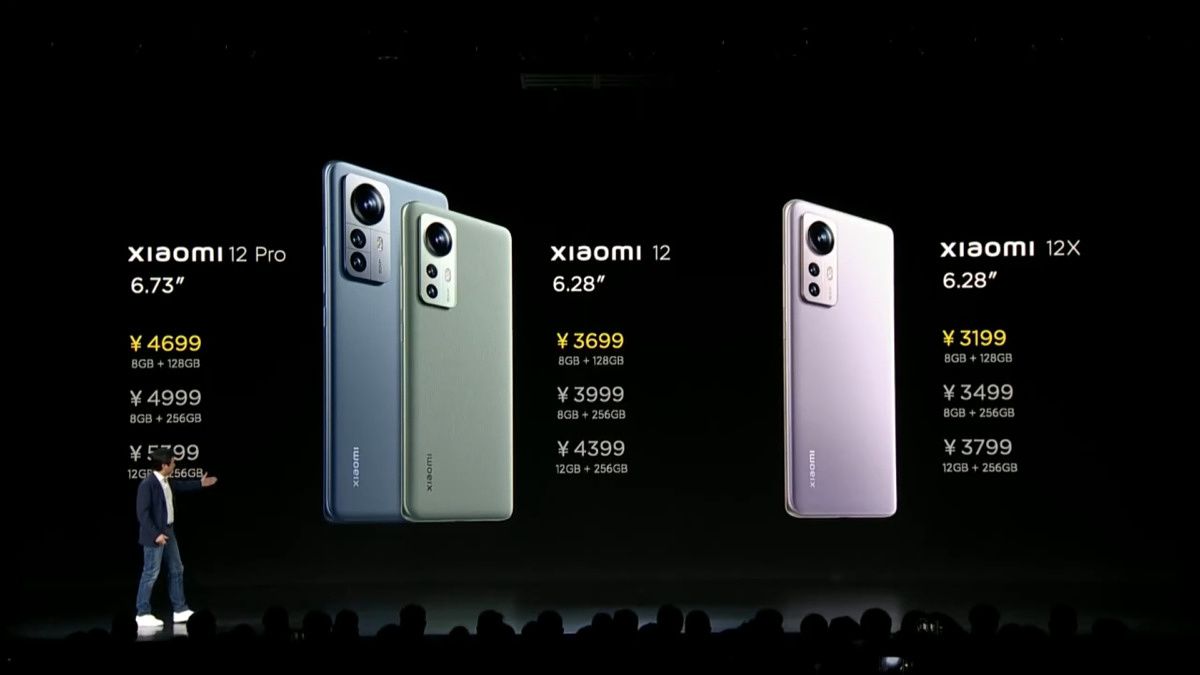 A slide showing the Xiaomi 12 Pro and Xiaomi 12X