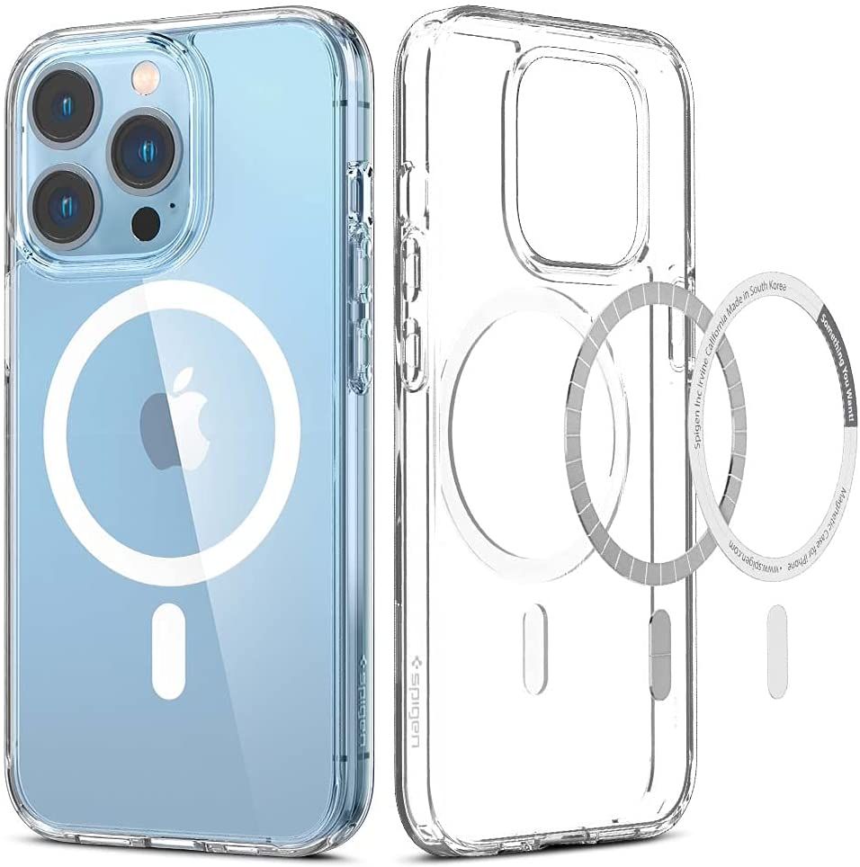 The Spigen Ultra Hybrid case lineup is one of the safest choices of cases, and this particular case has the added advantage of being MagSafe compatible, allowing you to use all MagSafe accessories with the iPhone while having the case on.