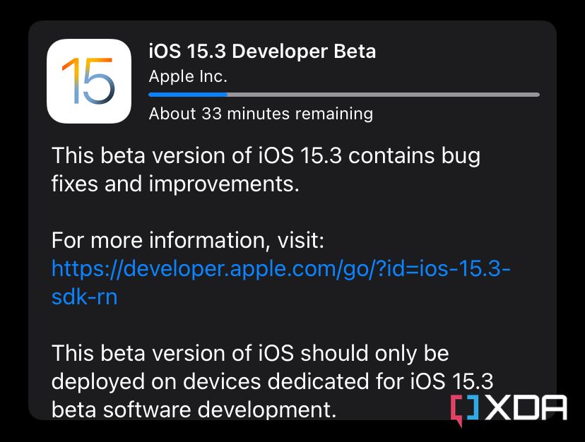iOS 15.3 developer beta 1