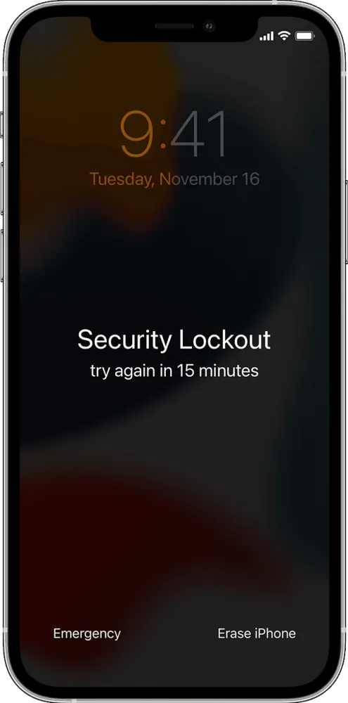 iOS 15.2 erase locked iPhone