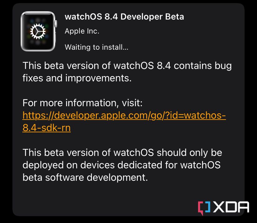 watchOS 8.4 developer beta 1