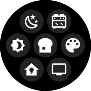 Home Assistant wear os app tile showing seven entities