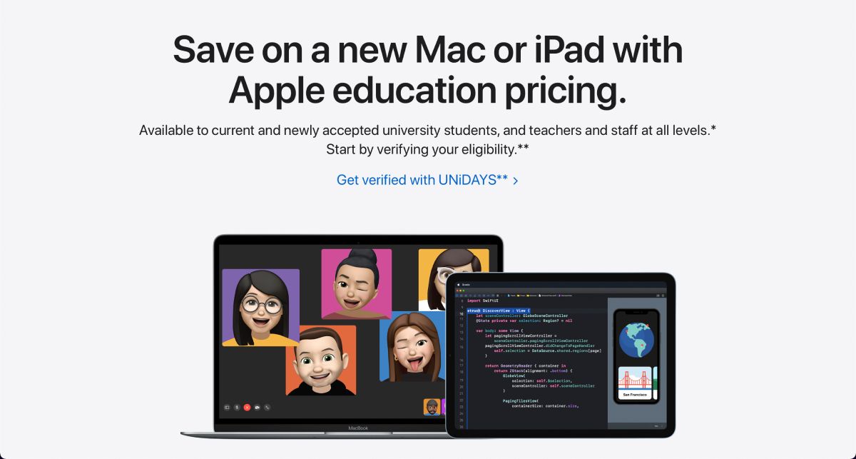 Apple now requires verification for student discounts in the US