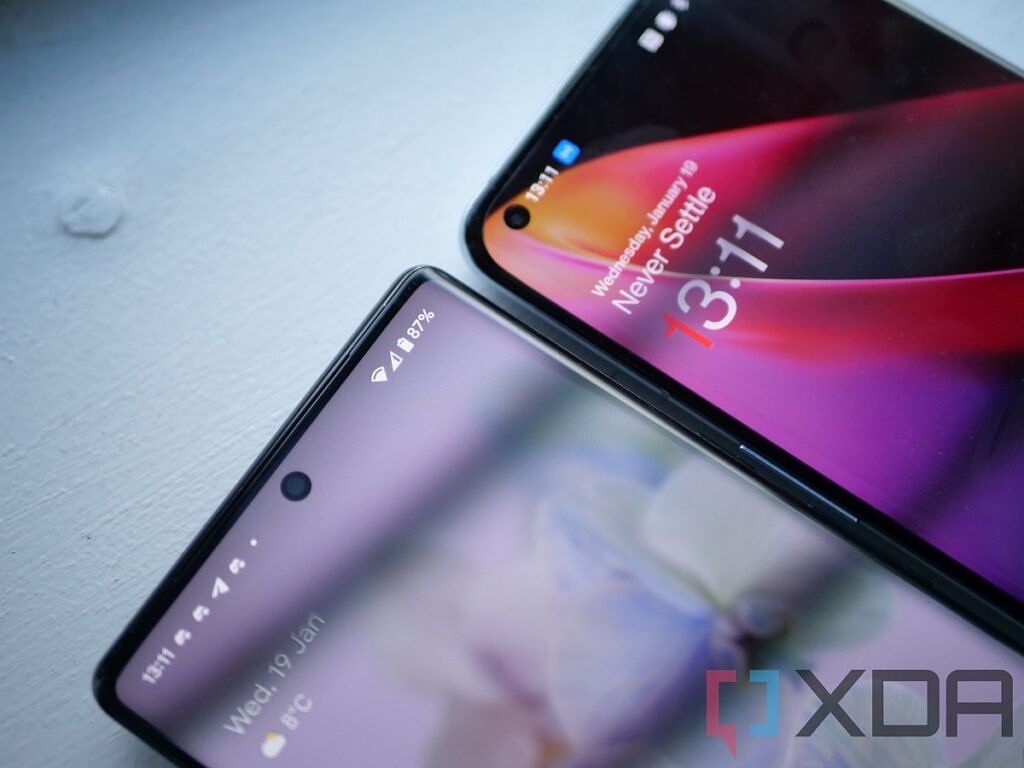 OnePlus 9 Pro and Google Pixel 6 Pro curves