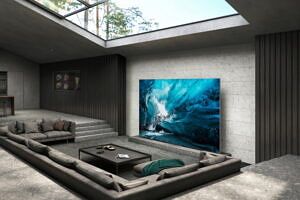 Samsung MicroLED 2022 TV mounted on a wall