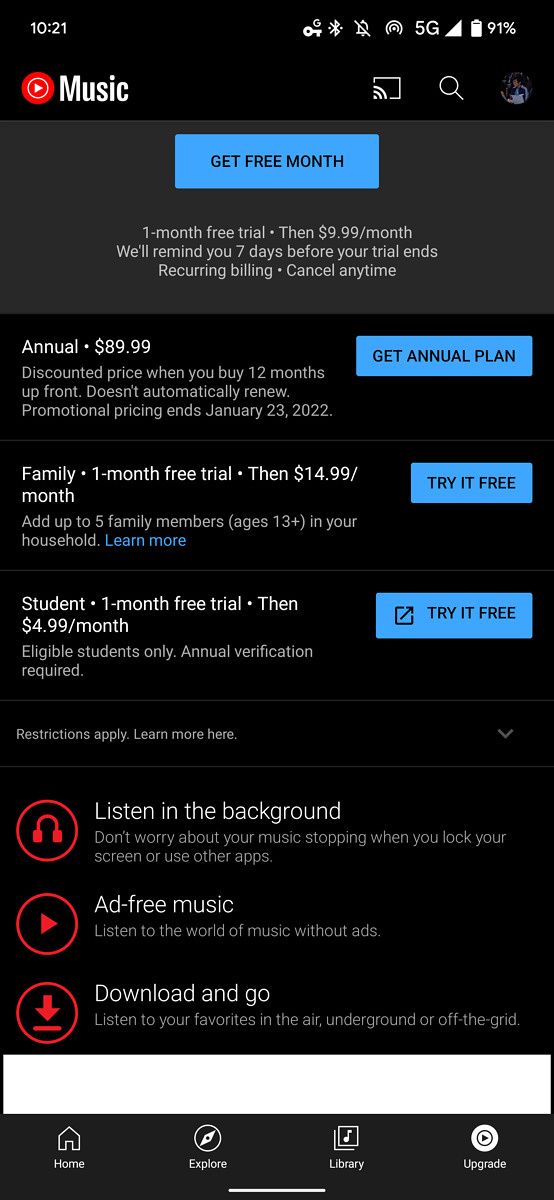 YouTube Introduces Annual YouTube Premium & Music Plans At A Discounted ...