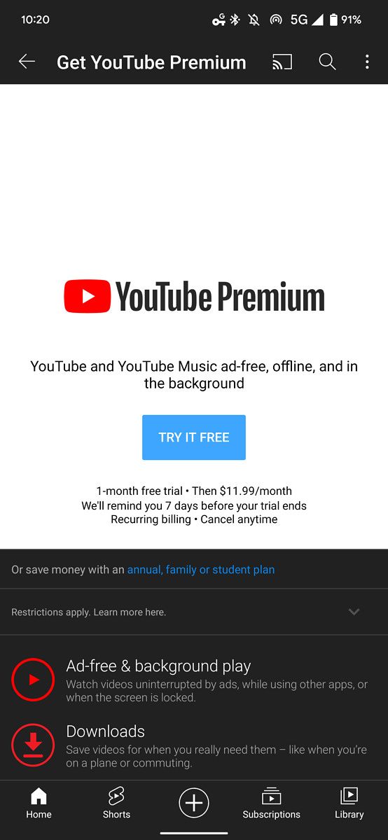 YouTube introduces annual YouTube Premium & Music plans at a discounted ...