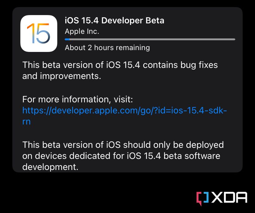 iOS 15.4 beta 1