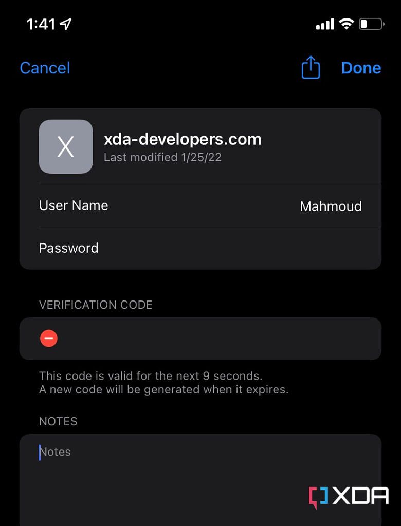 notes in keychain iOS 15.4 beta 1