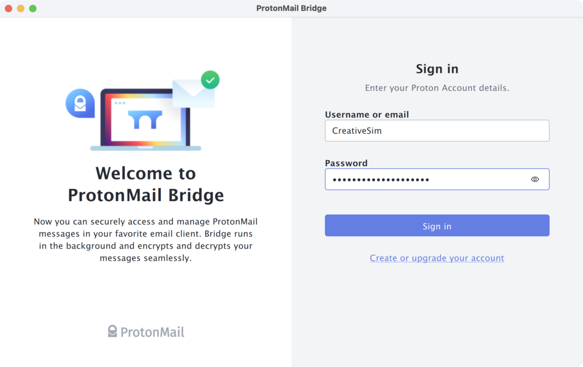 ProtonMail welcome page