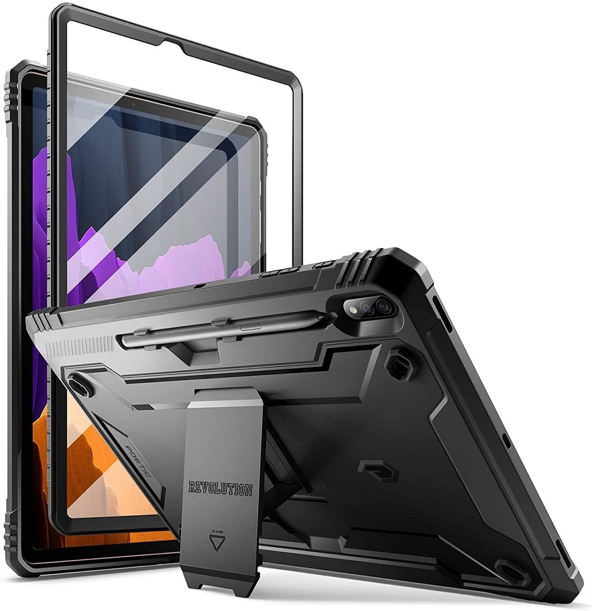 This case has an S Pen holder, a built-in screen protector, and a kickstand. It's available in three different colors to choose from.
