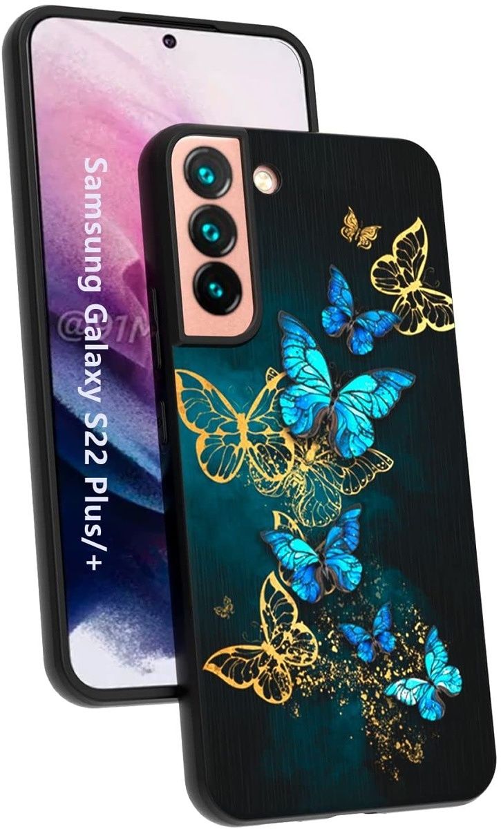 This shockproof case features a dark, matte back with a butterflies print. It's enchanting and not overly sophisticated like some of the other options.