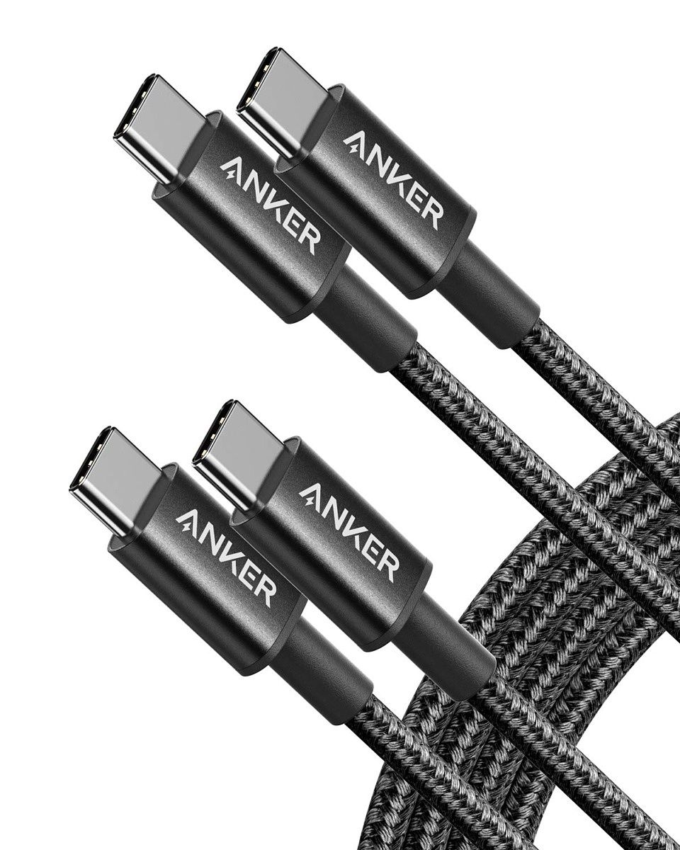 Diese Packung USB-C-zu-USB-C-Kabel enthält drei 6-Fuß-geflochtene Kabel.  Sie unterstützen das Schnellladen mit bis zu 60 W und sind in drei Farboptionen erhältlich.