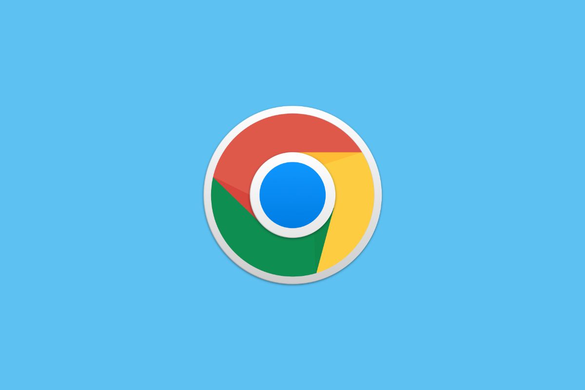 Google Chrome logo shown on a solid blue background