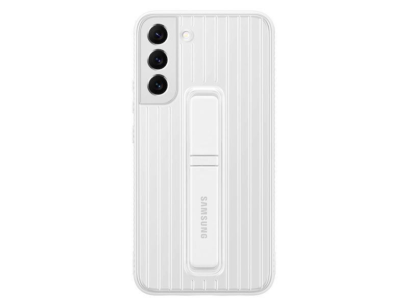 This is an official protective case from Samsung that offers more protection than the clear case, while offering two viewing angles to use your phone. The kickstand can be used to stand the phone vertically or horizontally.