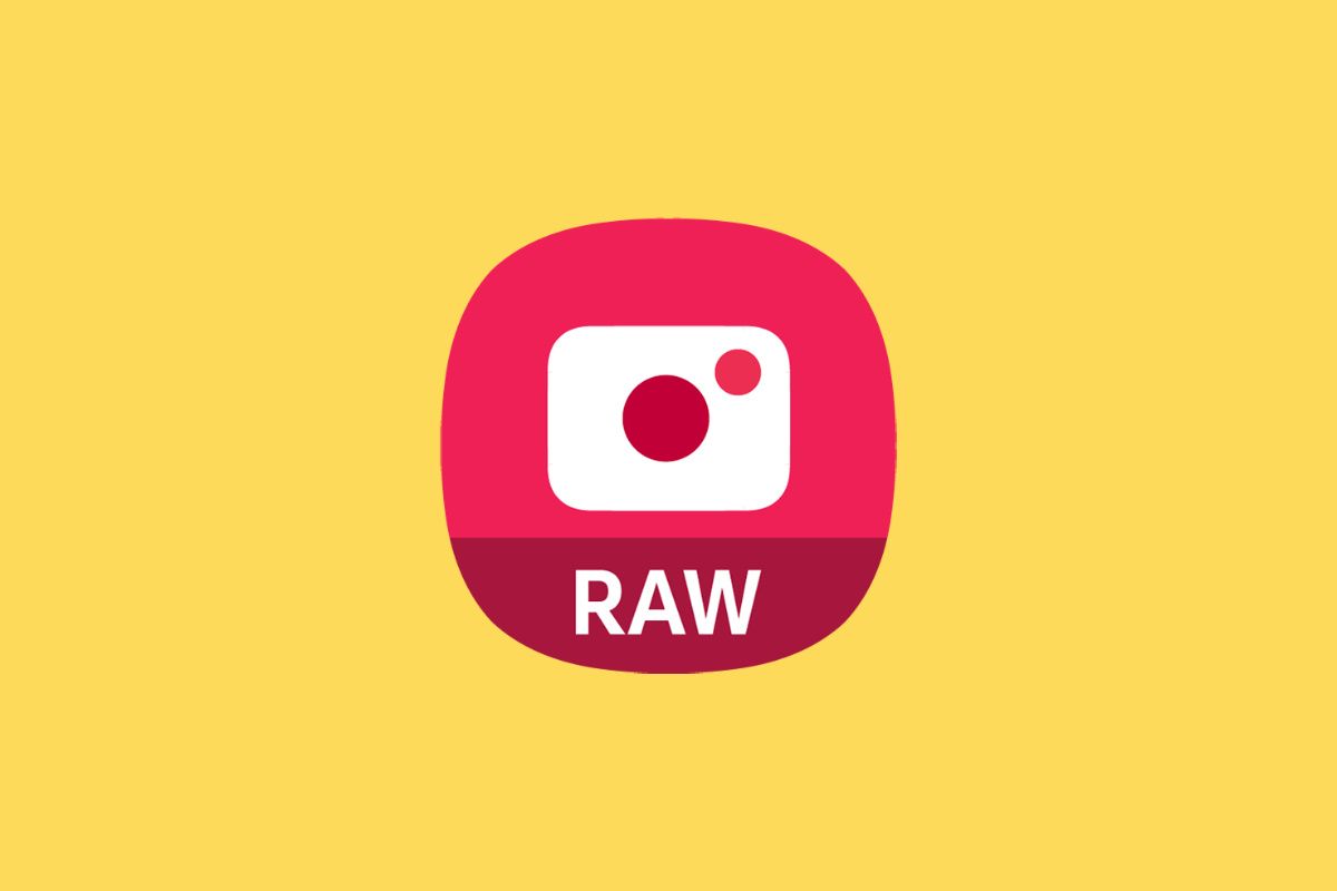 Samsung Expert RAW app icon on yellow background.