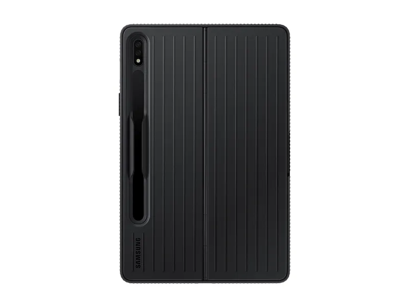 This basic case protects your Galaxy Tab S8 Plus from drops while keeping the screen visible at all times. It also has a kickstand.