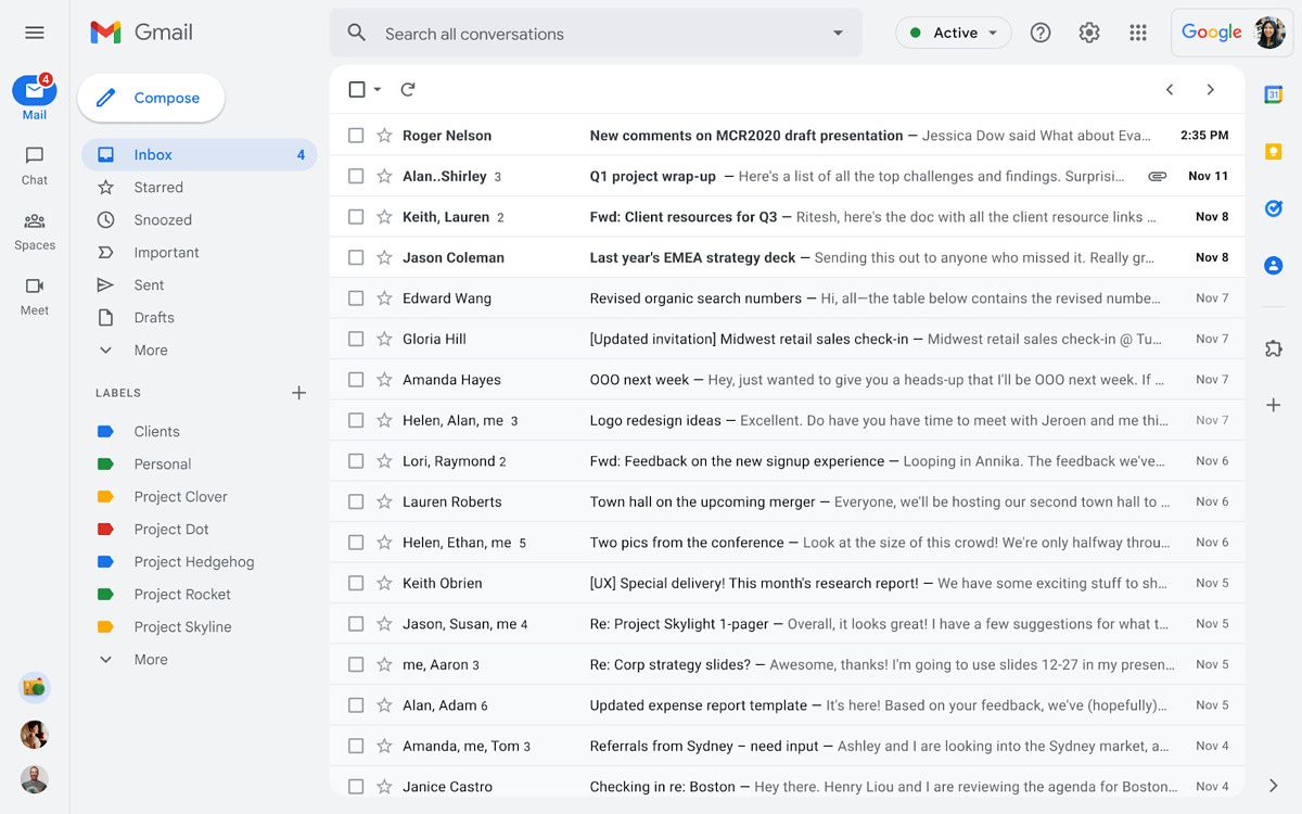 Gmail's new integrated view