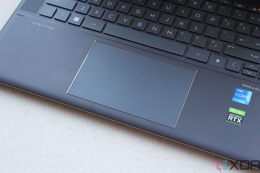Angled view of HP Spectre touchpad