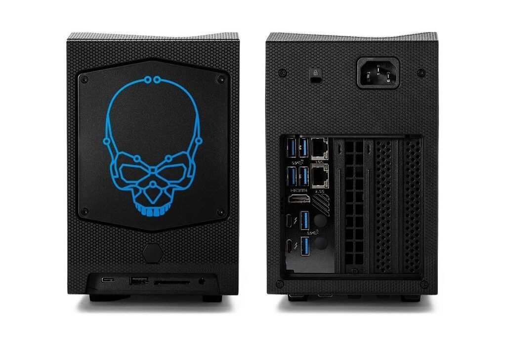 Front and rear view of the Intel NUC Extreme 12