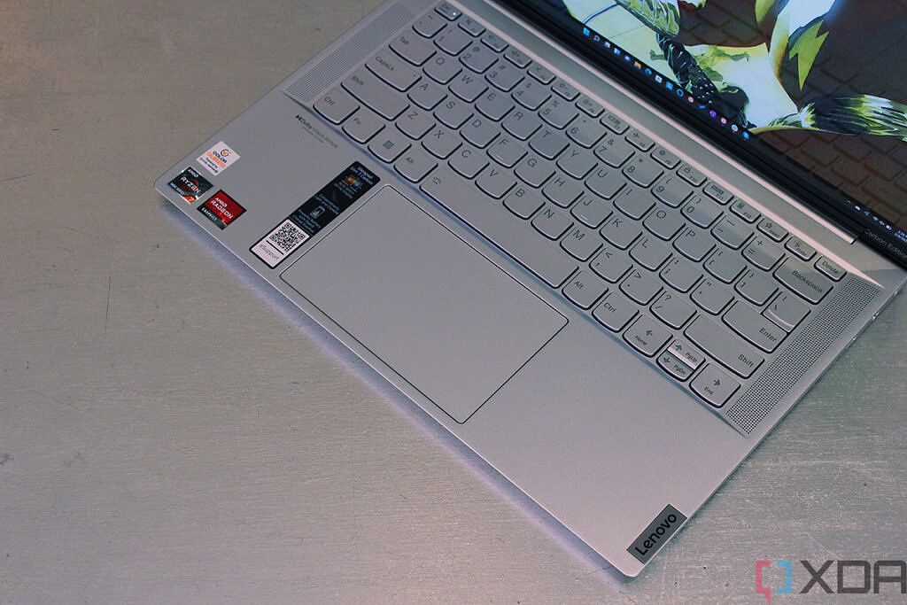 Angled view of touchpad