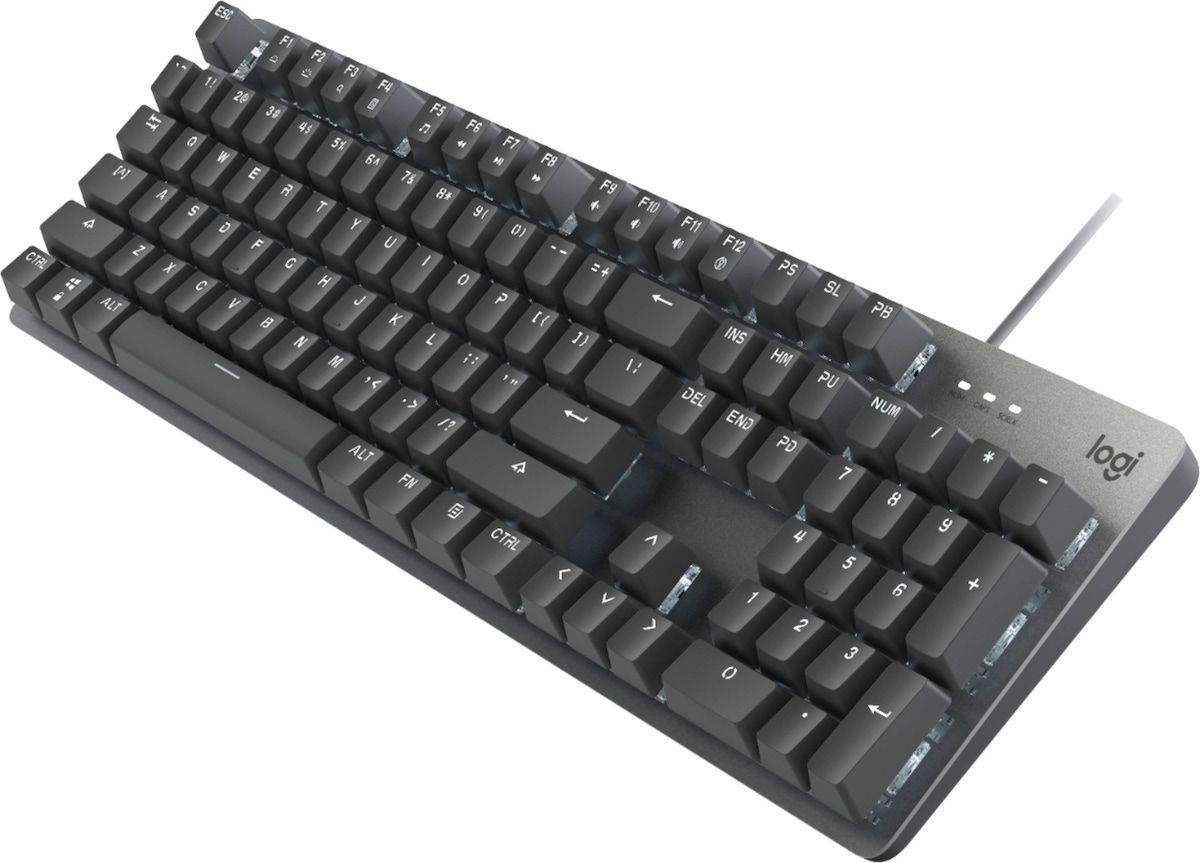 The Logitech K845 is a great mechanical keyboard for office workloads and productivity. It comes with an aluminum body and a bunch of different switch options to choose from.