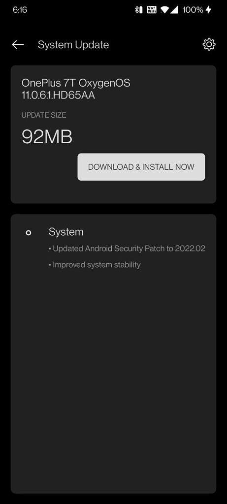 OxygenOS 11.0.6.1 OnePlus 7T